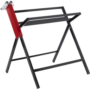 McCulloch Metallsägebock TLO008 mit roter Schiene für Kettensägenzubehör.