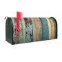Grüner Banjado US Briefkasten mit Bretterwand-Motiv, Stahl, 48x22x16cm.