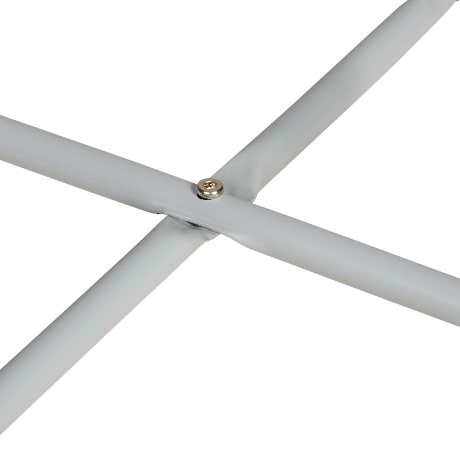 Detailaufnahme: Grauer Homestyle4u Gartentisch Beistelltisch, Metallbeine mit Schraube.