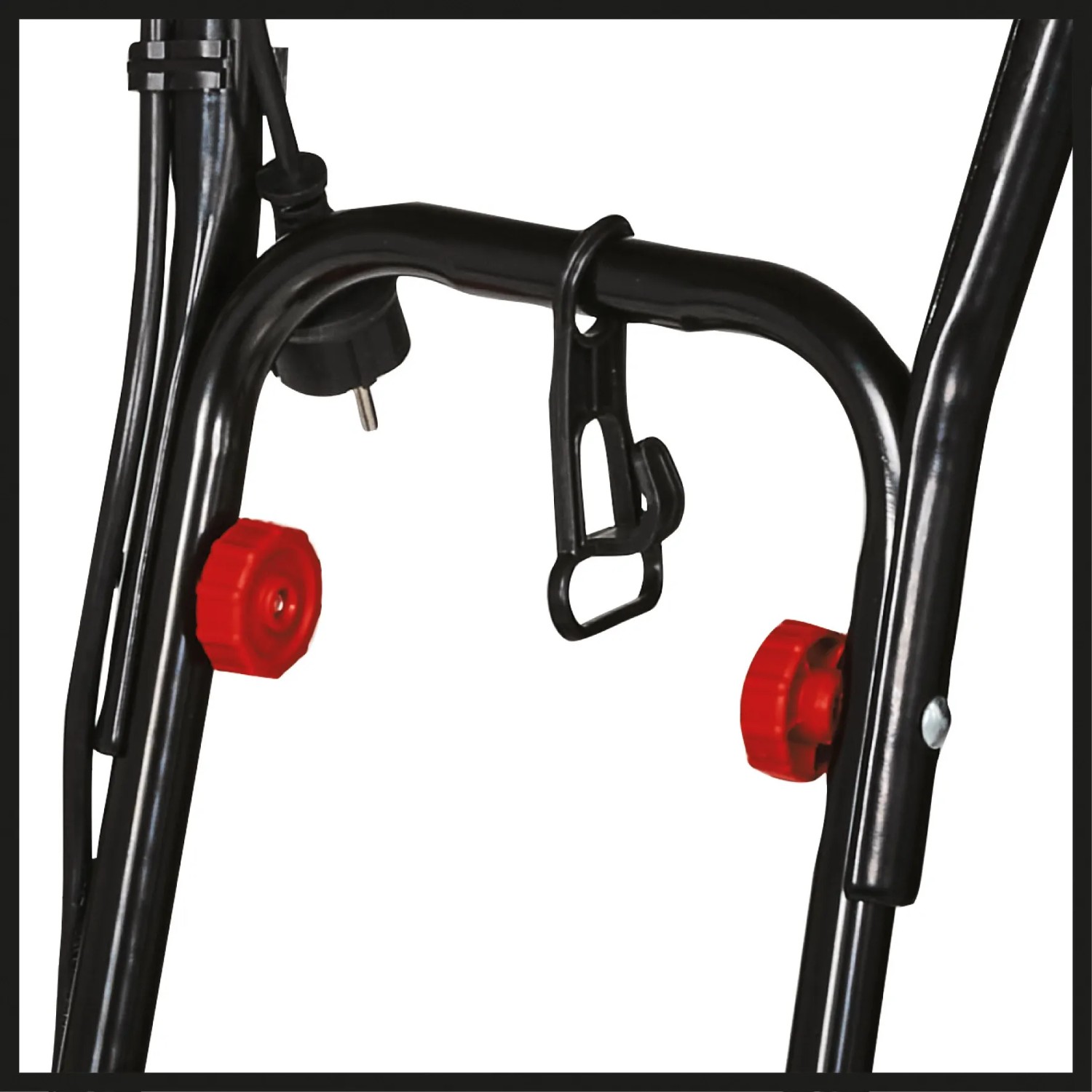 Detailaufnahme der Einhell Elektro-Bodenhacke GC-RT 1545 M mit Kabel und Bedienelementen.