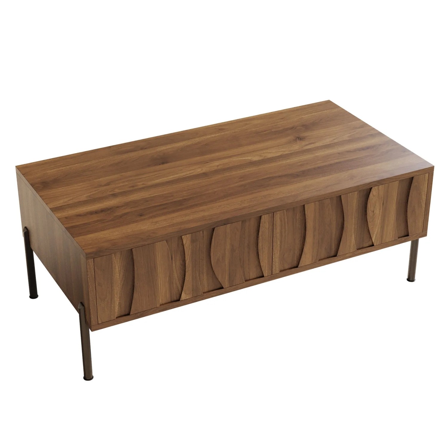 okwish Couchtisch im Retro-Stil/Modern Wohnzimmermöbel 105 × 55 cm Natur