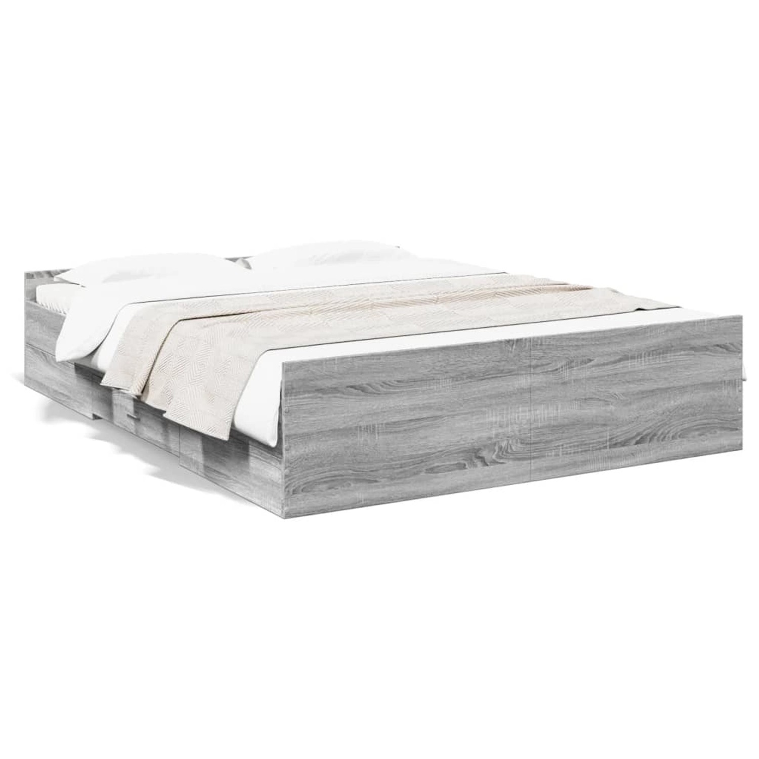vidaXL Bettgestell mit Schubladen Grau Sonoma 160x200 cm Holzwerkstoff 3280 günstig online kaufen