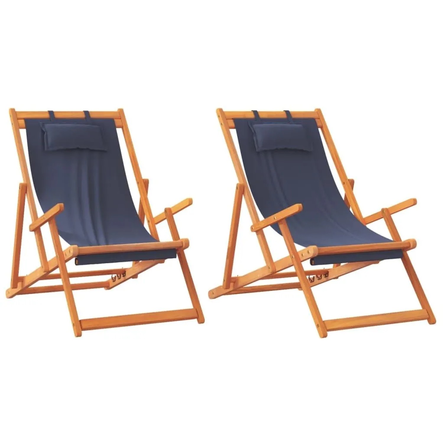 vidaXL Strandstühle 2 Stk Klappbar Blau Stoff 3214481