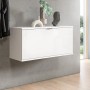 Hängender, weißer Inn.Furn Schuhschrank SystemX Hochglanz (91 cm) mit Deko.