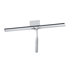 Wenko Badezimmerwischer Terni Jumbo, Chrom, mit Wandhalterung zum Ankleben.