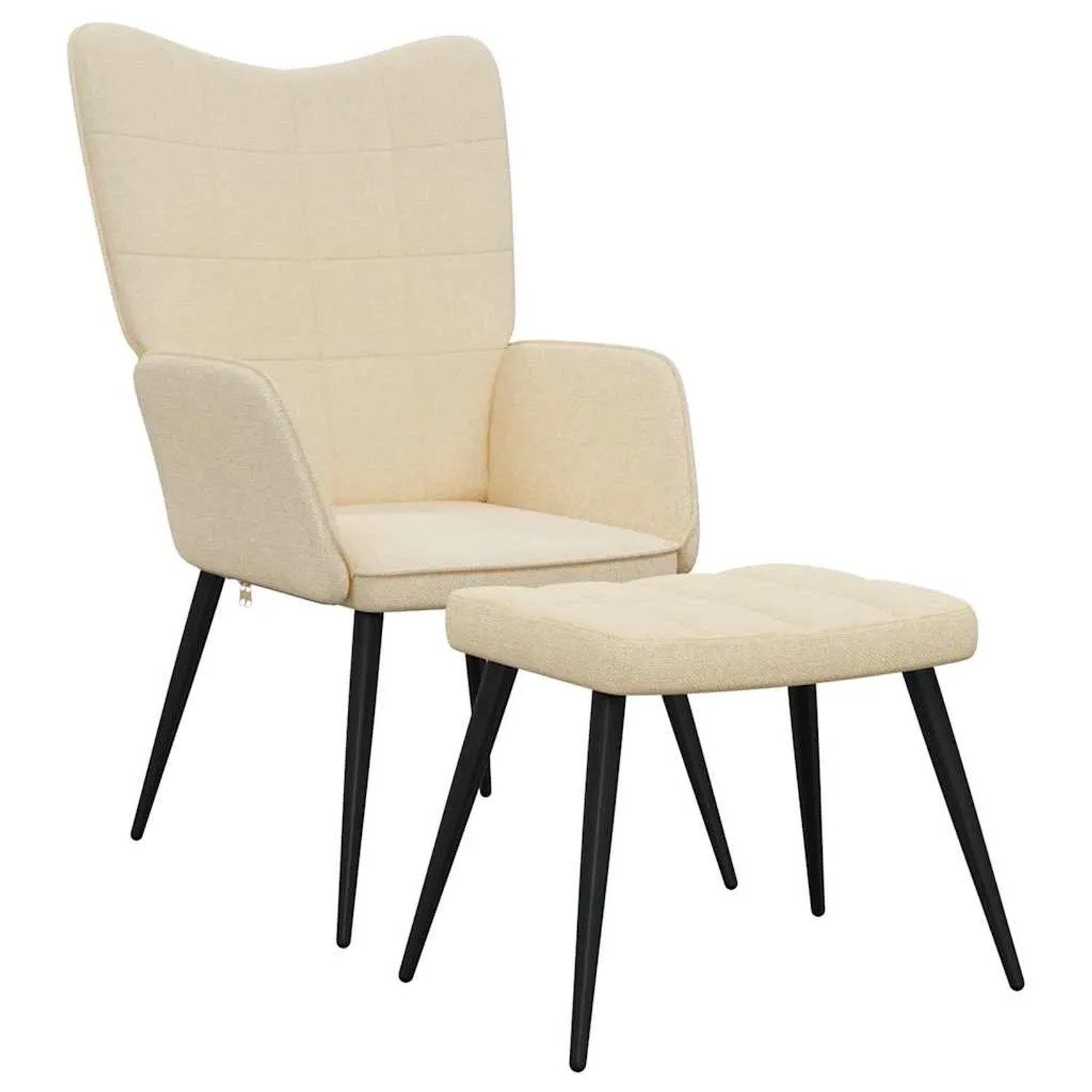 vidaXL Relaxsessel mit Hocker Creme Stoff 327954