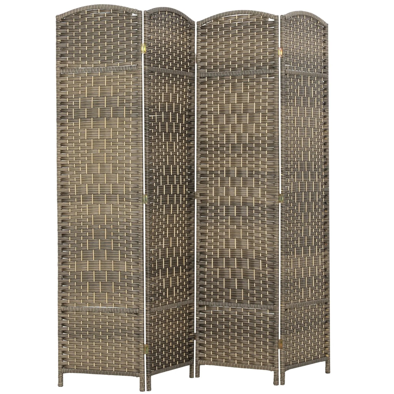 HOMCOM Paravent Polypropylen Kiefernholz 180L x 1,7B x 180H cm Bräune