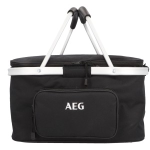 AEG Kühlkorb KS 26 l: Schwarze Kühltasche mit Tragegriffen und Fronttasche.