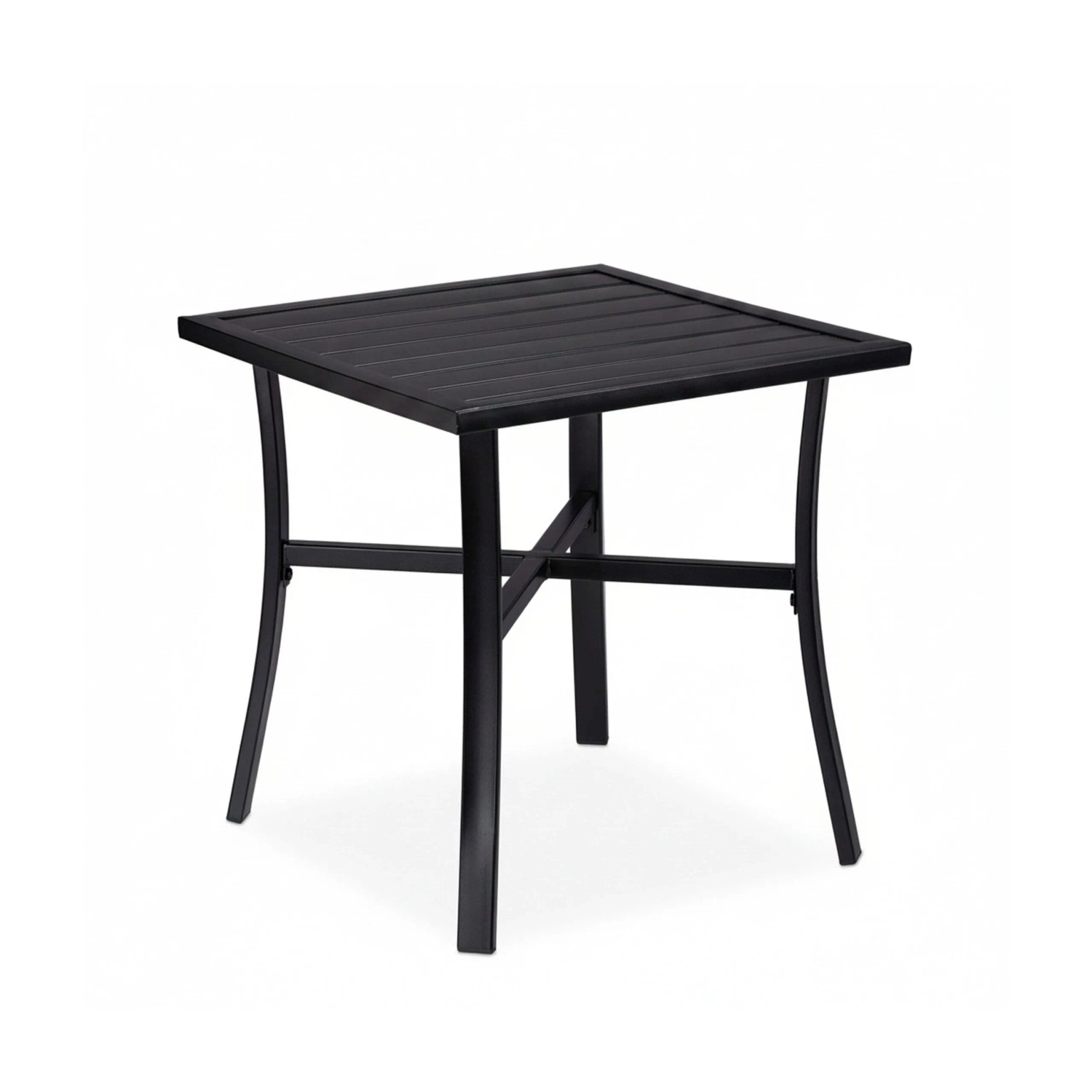 Relaxdays Gartentisch Stahl Schwarz 46 cm x 46 cm x 46 cm 5,2 kg