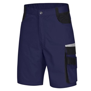Bullstar Arbeitsshort Extreme Marine, Größe S. Blaue Arbeitsshort mit Taschen und Reflexstreifen.