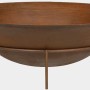 Siena Garden Feuerschale Rusty Braun, Ø 61 cm, aus Gusseisen mit Unterstand und Griffen.