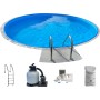 Summer Fun Stahlwandpool-Set BAHRAIN, Ø 350x150 cm, mit Leiter, Sandfilteranlage und Zubehör.
