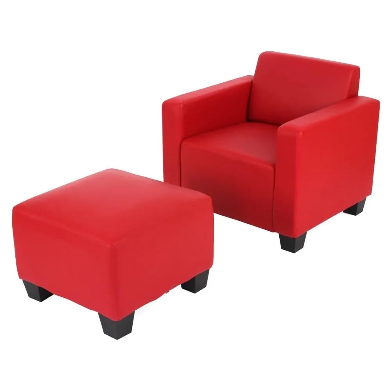 MCW Sessel mit Ottomane Moncalieri Rot günstig online kaufen