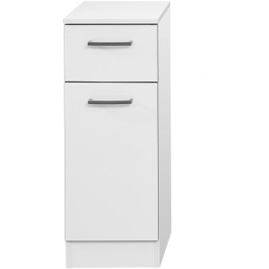 Pelipal Bad-Hochschrank Schwerin, weiß, 30 cm breit, mit Schublade und Tür.