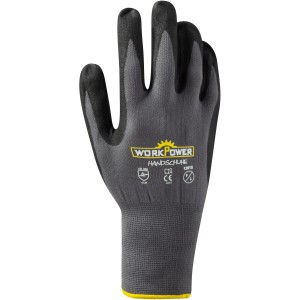 Workpower Arbeitshandschuh Mars, grau-schwarz, Größe 9, mit Nitril-Beschichtung für optimalen Grip.