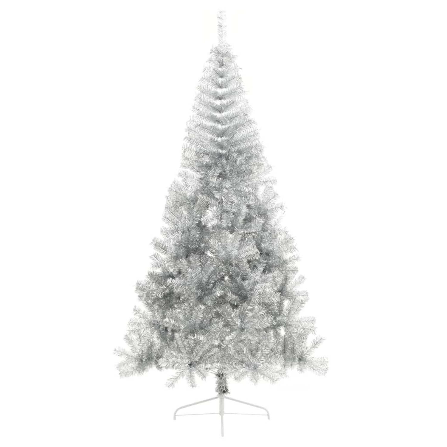 vidaXL Künstlicher Halb-Weihnachtsbaum mit Ständer Silbern 210 cm PVC