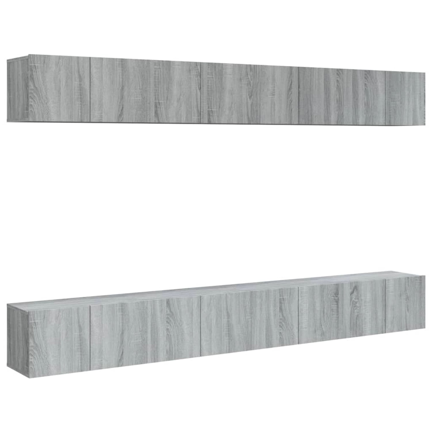 vidaXL 8-Tlg TV-Schrank-Set Grau Sonoma 60x30x30 cm Holzwerkstoff 3120309