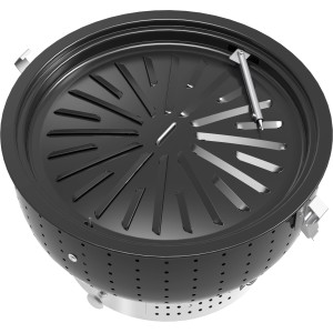 Schwarzer Jamestown Holzkohle-Tischgrill Darron mit verchromtem Grillrost.