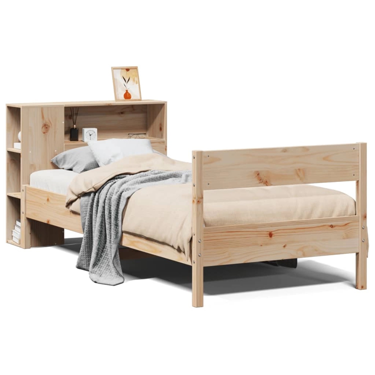 vidaXL Bücherregalbett ohne Matratze 75x190 cm Massivholz Kiefer 3322972 günstig online kaufen