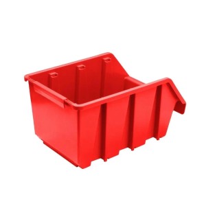 Rote PROREGAL Sichtlagerbox aus Polypropylen, 17x24x12,6 cm, für Aufbewahrungssysteme.