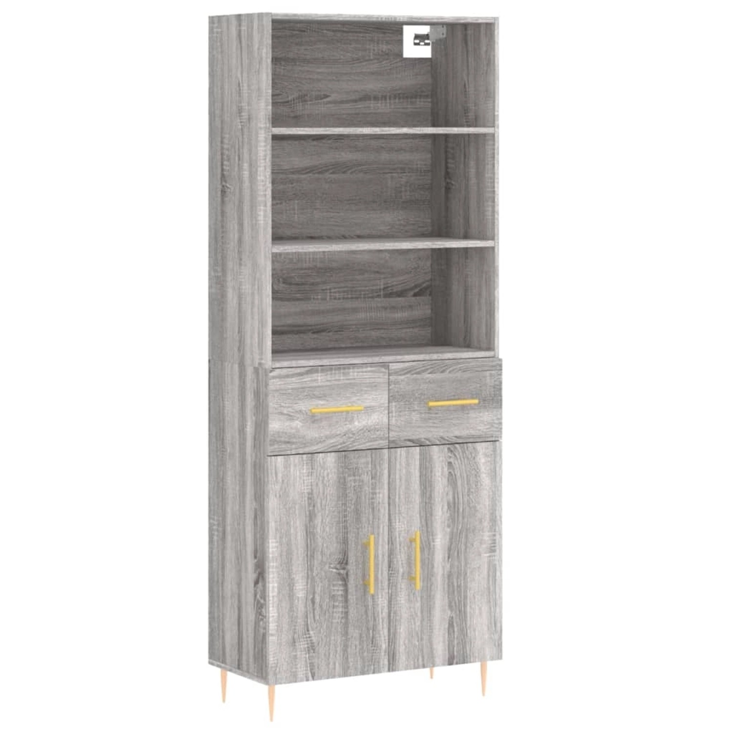 vidaXL Highboard Grau Sonoma 69,5x34x180 cm Holzwerkstoff 3200511 günstig online kaufen