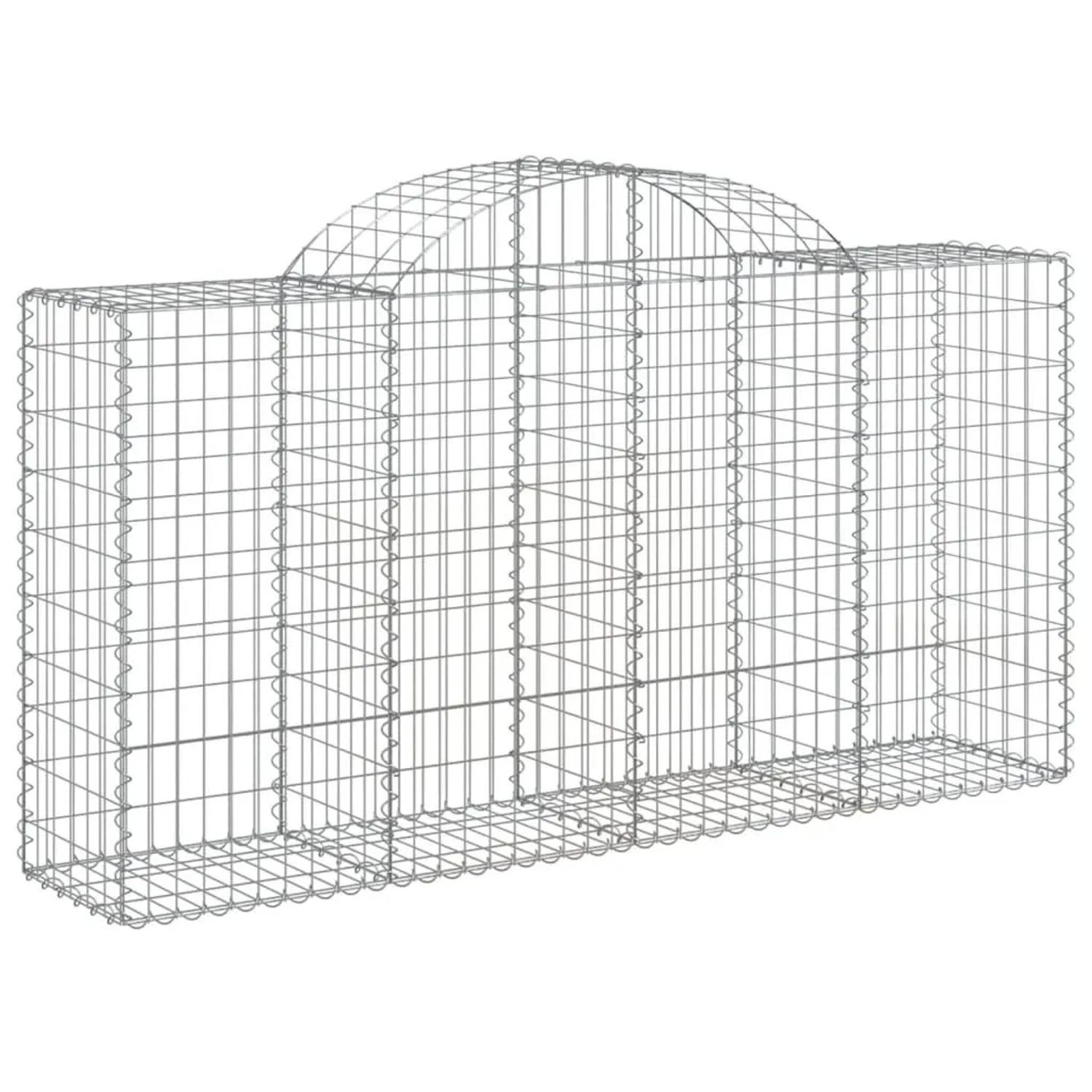 vidaXL Gabionen mit Hochbogen 10 Stk 200x50x100/120cm Verzinktes Eisen 3146328