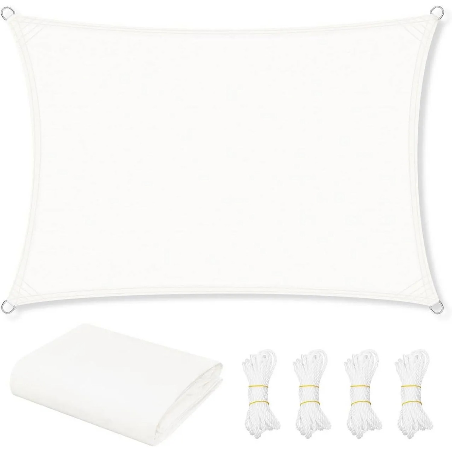 WOLTU Sonnensegel PES 200 g/m² Polyester 95% UV Schutz Creme 4x6 m