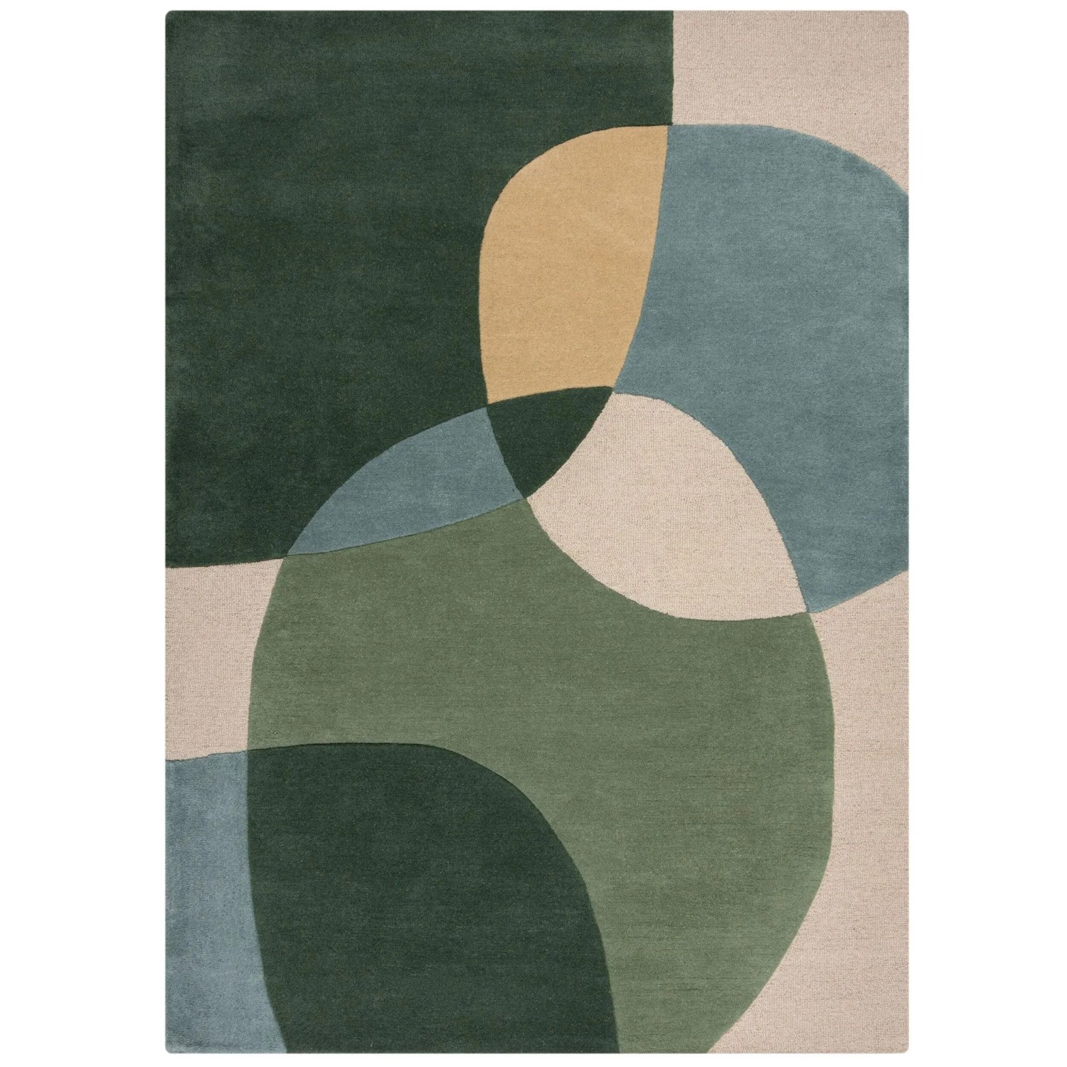 Flair Rugs Wollteppich Glow 160 cm x 230 cm Grün-Blau