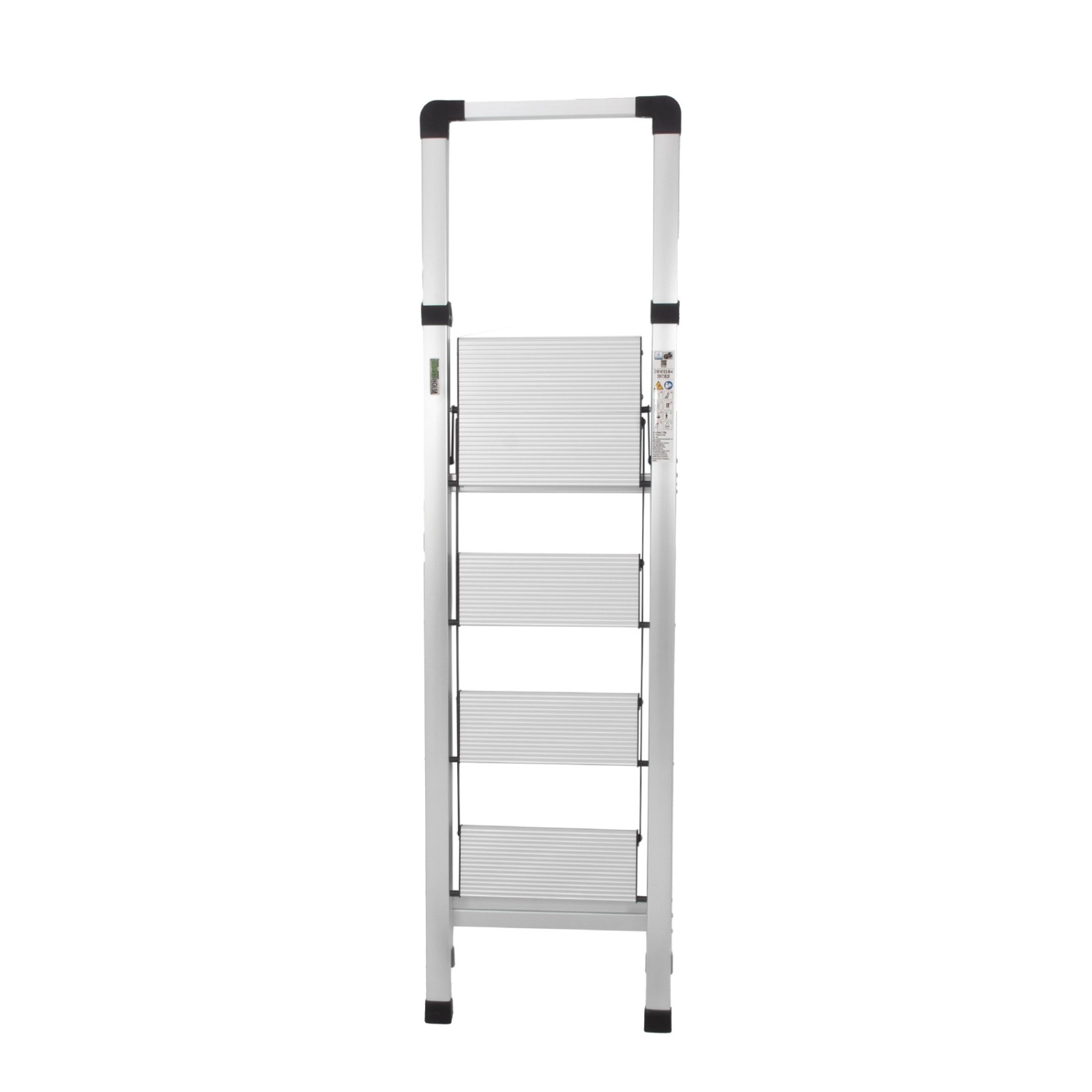 TRUTZHOLM Alu Trittleiter 4 Stufig Klappbar mit Handlauf 150kg Silber_3