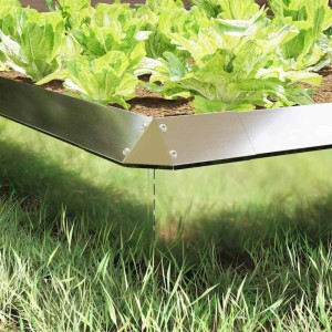VidaXL Schneckenzaun, 4 Stk., silberner Beetumrandung aus verzinktem Stahl.