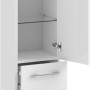 Pelipal Bad-Hängeschrank Quantum 01, weiß hochglanz, 30 cm breit, mit Tür, zwei Schubladen und Glasböden.