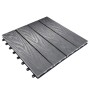 Graue Floordirekt WPC Klickfliese Noble 3D, Terrassenfliese mit Holzoptik, 30x30 cm.