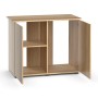 Juwel Aquarienschrank SBX Rio 290, helles Holz, mit offenen und geschlossenen Fächern.