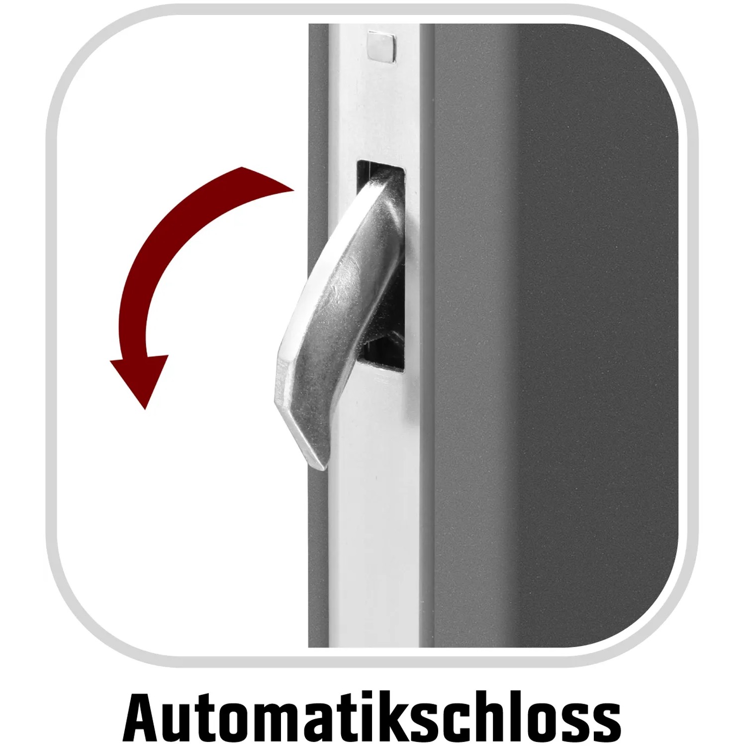 Detailaufnahme: Automatikschloss der ThermoSpace Milano Prime Haustür in Anthrazit.