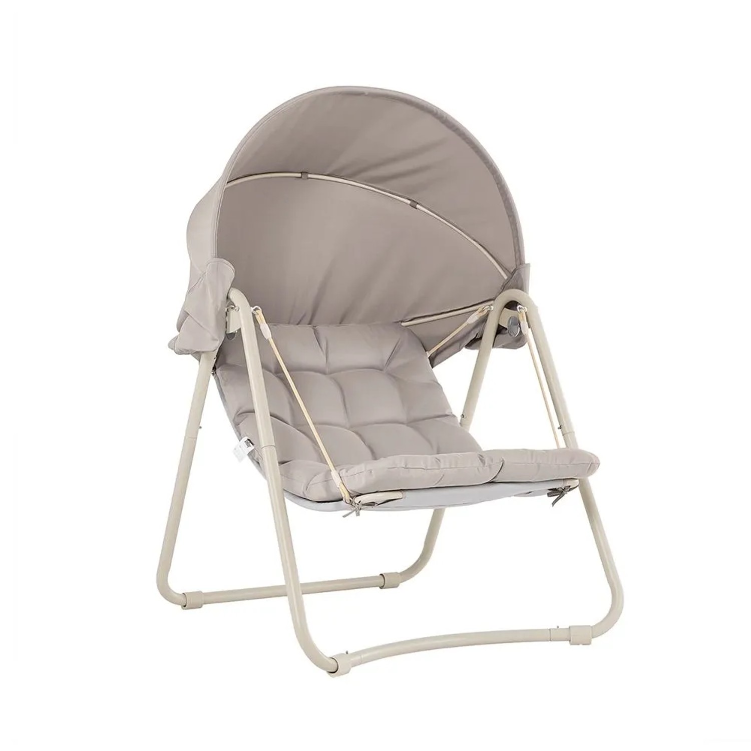 SoBuy Hängesessel Hängestuhl mit Verstellbare Sonnenschutz Hängematte Beige 108x163x126cm OGS62-MI