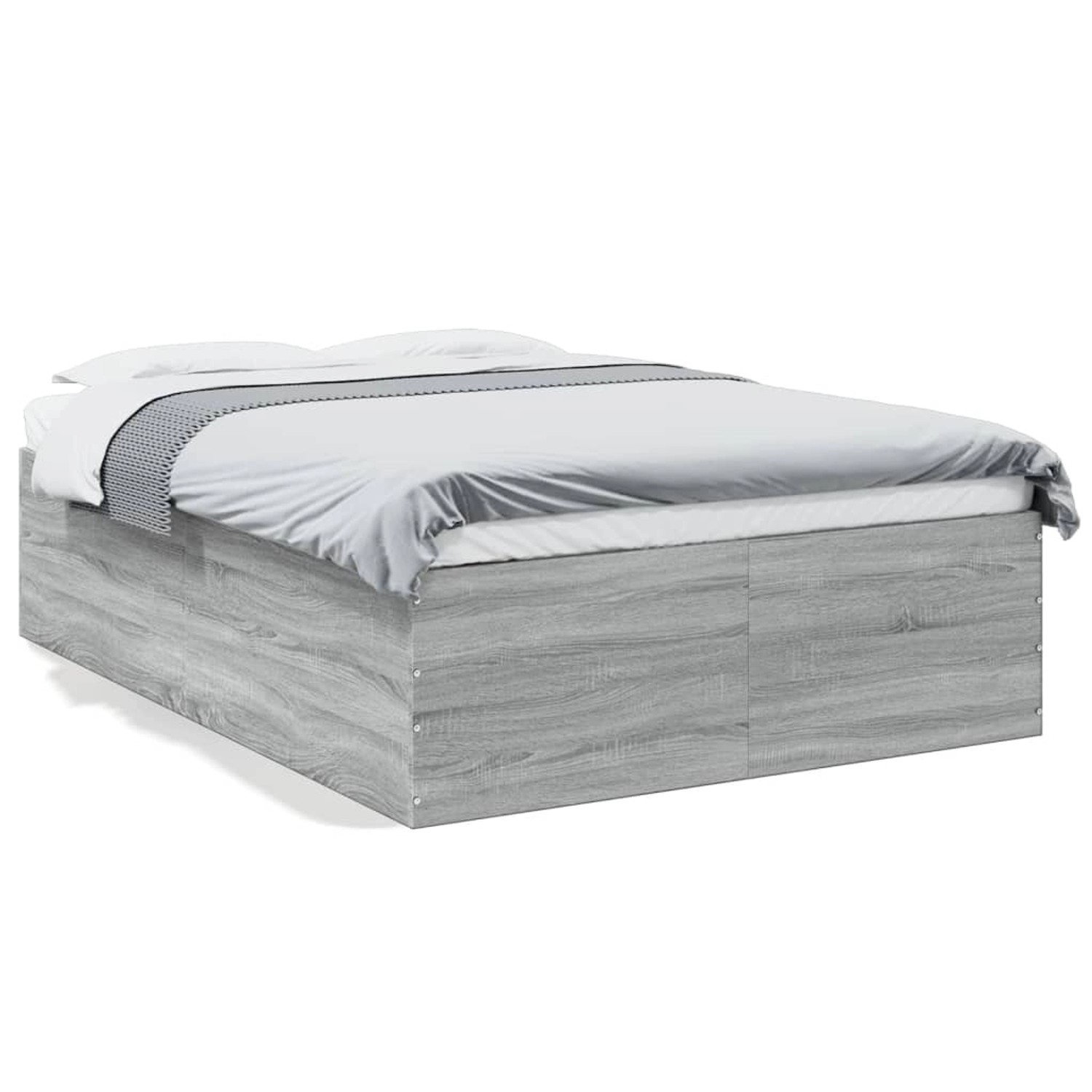 vidaXL Bettgestell Grau Sonoma 140x190 cm Holzwerkstoff 3280942 günstig online kaufen