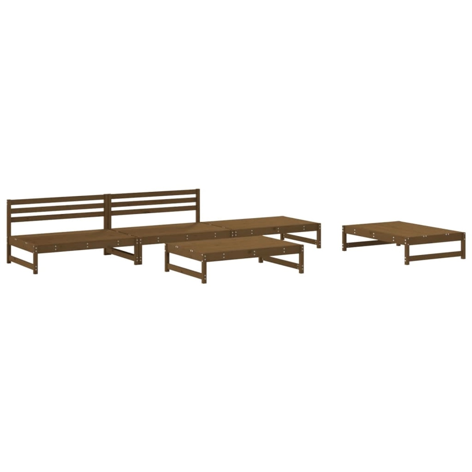 vidaXL 5-tlg Garten-Lounge-Set Honigbraun Massivholz Kiefer Modell 28