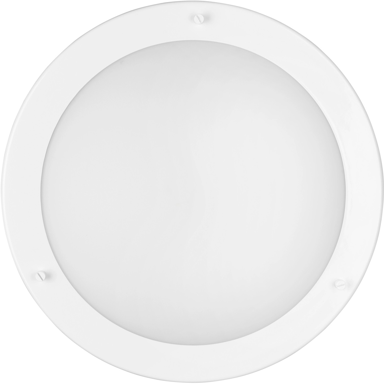 Weiße, runde Trio Deckenleuchte Condus für Bad, mit mattem Glasschirm. Spritzwassergeschützt.