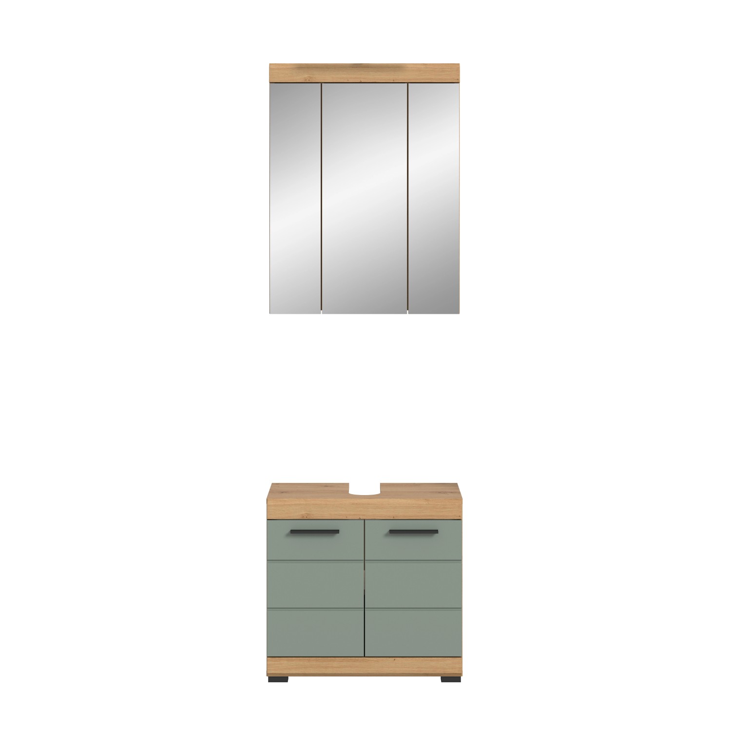 Badkombination 2-teilig Türen 60 cm x 191 cm x 34 cm Front Salbei FSC® günstig online kaufen