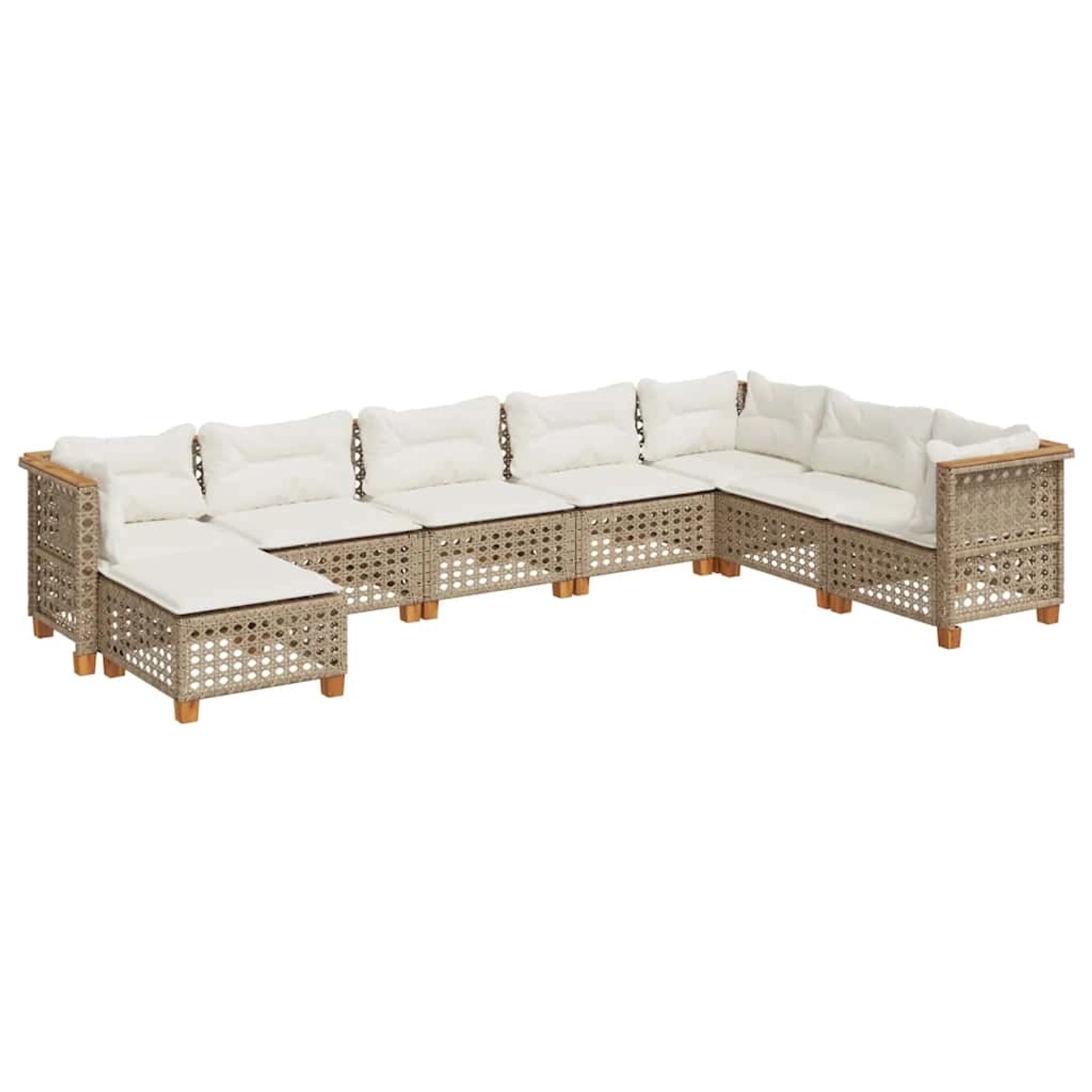 vidaXL 8-Tlg Garten-Sofagarnitur mit Kissen Beige Poly Rattan 3261958 günstig online kaufen