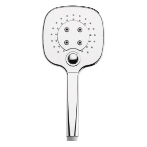 Eckige Sturotec Handbrause Eco-Line Chrom mit 3 Strahlarten und Select-Taste.