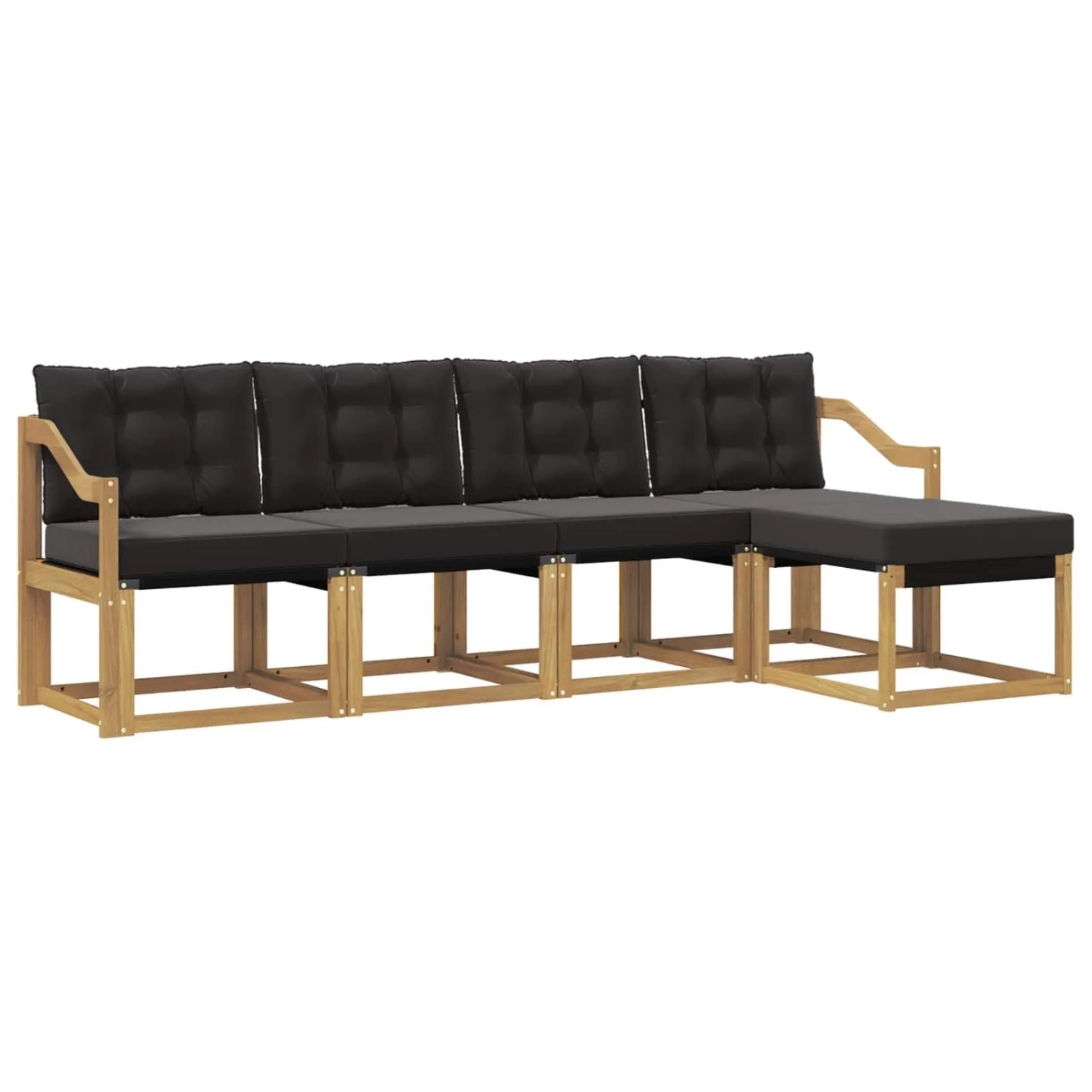 vidaXL Outdoor-Sofagarnitur mit Kissen 5-Tlg Weiß und Schwarz 3389390