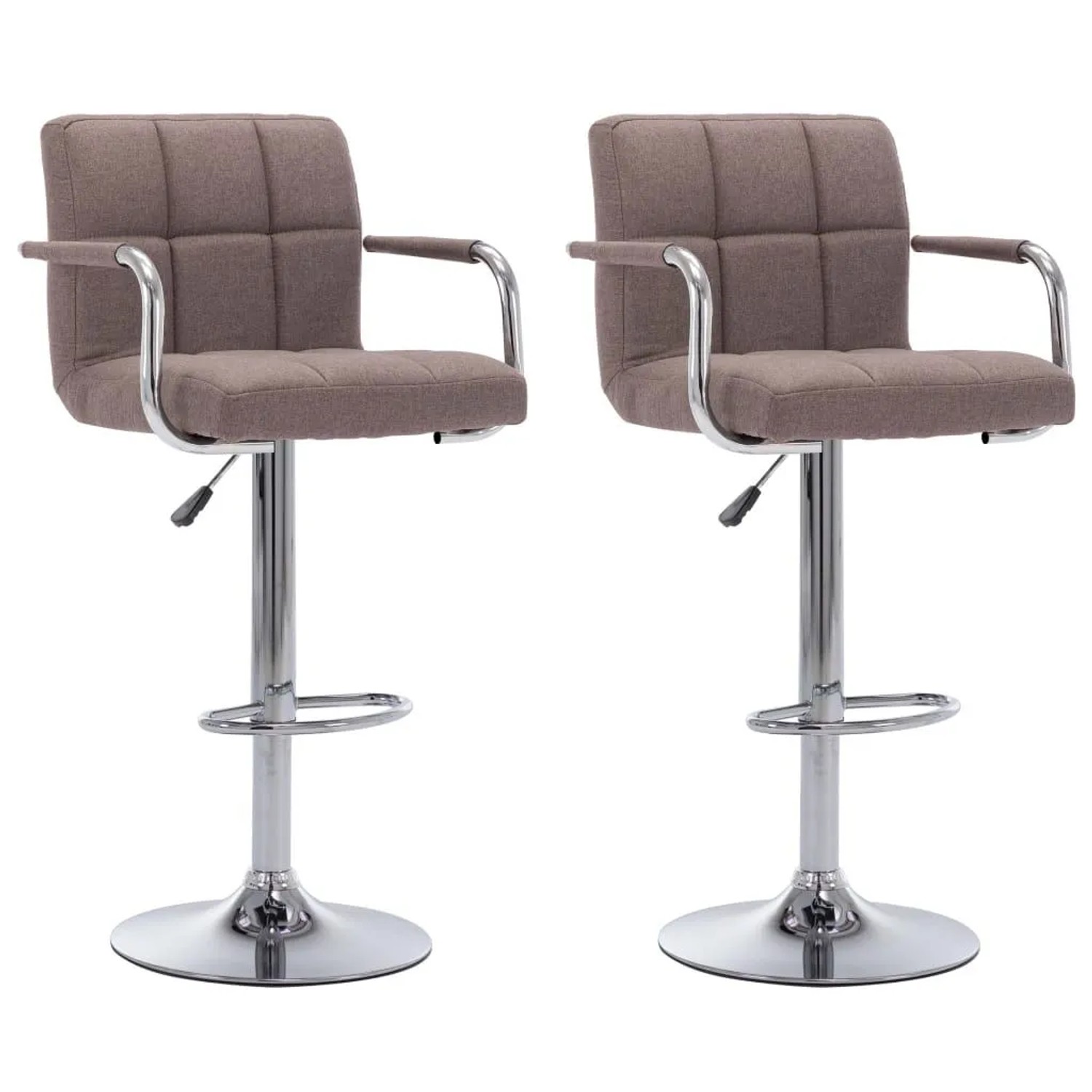vidaXL Barhocker 2 Stk Taupe Stoff 283428