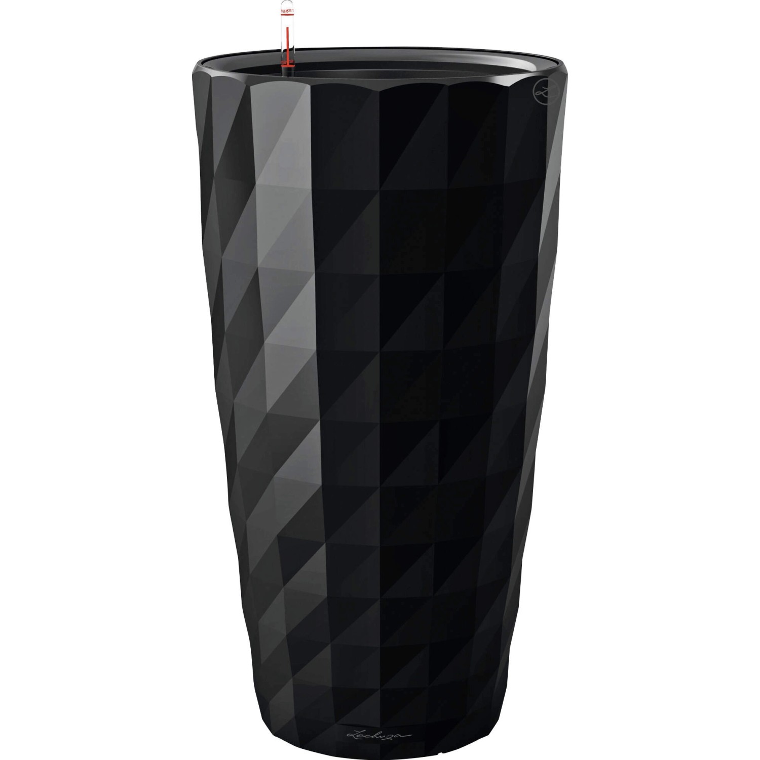 Thumbnail - Lechuza Pflanzsäule Diamante Premium Schwarz Hochglanz Ø 40 cm Bewässerungssys.