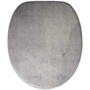 Sanilo WC-Sitz Betonoptik, Toilettendeckel aus Holz, stabil und hochwertig.