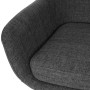 Detailaufnahme: Dunkelgrauer Barhocker Oslo mit Lehne und Textilbezug.