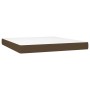 Boxspringbett vidaXL, dunkelbraun, 180x200 cm. Stoffbezug, Matratze und Topper inklusive.
