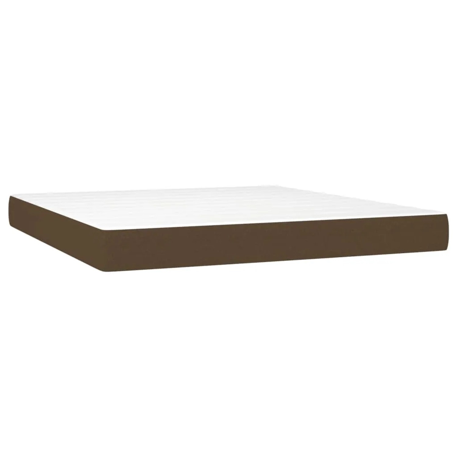 Boxspringbett vidaXL, dunkelbraun, 180x200 cm. Stoffbezug, Matratze und Topper inklusive.