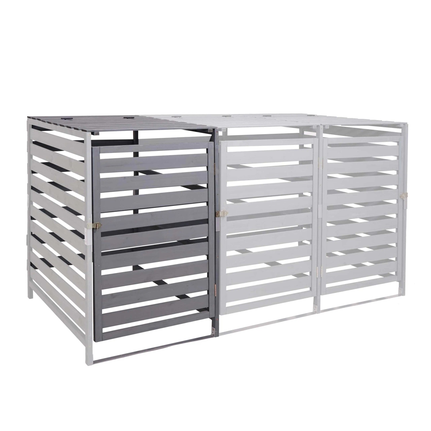 MCW Mülltonnenbox Erweiterung H62 Hellgrau 114x67x97cm