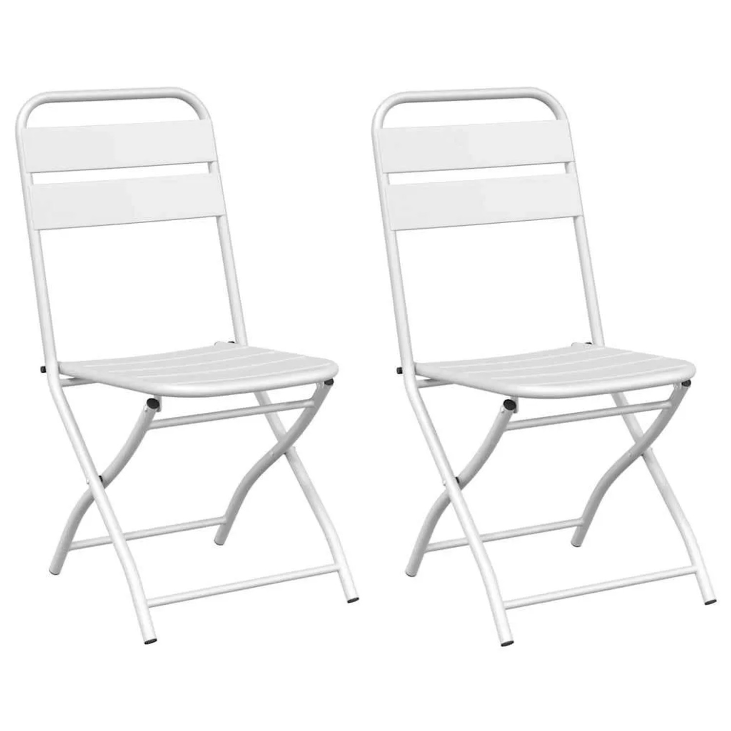 vidaXL Garten Klappstuhl 2 Stk Weiß 55 x 56,5 x 91cm Stahl 42002938 günstig online kaufen